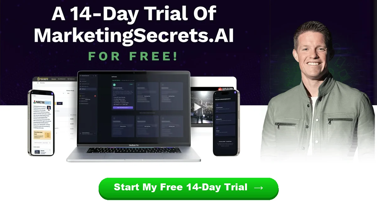 14-day free trial of MarketingSecrets.AI with Russell Brunson: Start My Free 14-Day Trial